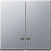 Лицевая панель Schneider Electric Merten System M для 2-кл. выключателя с подсветкой алюминий